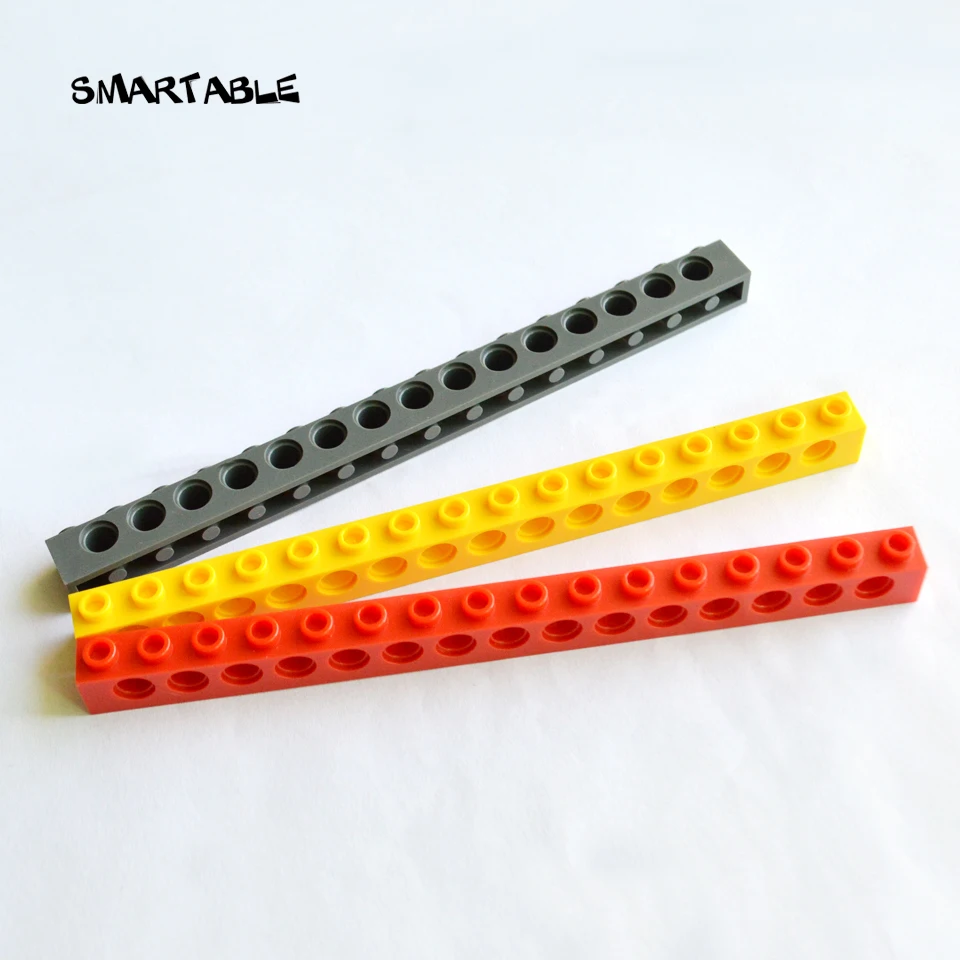 Smartable High-Tech Brick 1x16 with Holes Building Blocks Parts Creative Toy Compatible All Brands 3703 MOC Toys 18pcs/lot