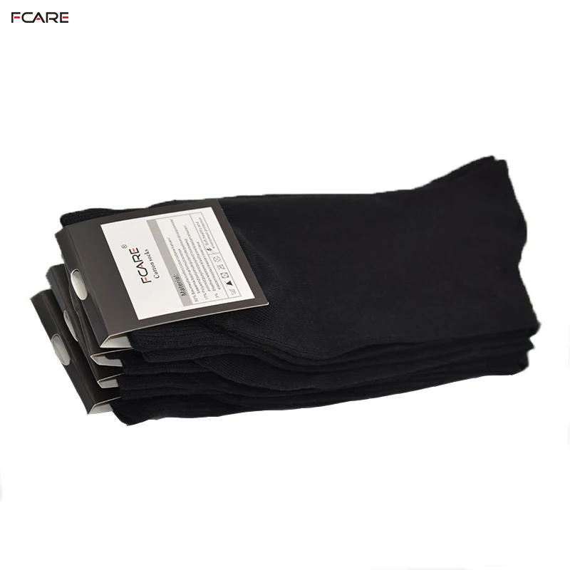 

Fcare 10PCS=5 pairs long leg black combed cotton calze uomo lunghe chaussette homme business dress 43, 44, 45, 46 crew socks