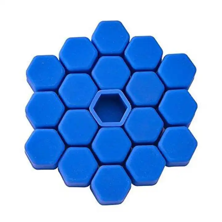 20 Pcs/Set Silicone Car Wheel Nuts Bolts Cover Dust Protective Tyre Valve Screw Cap Cover (blue)