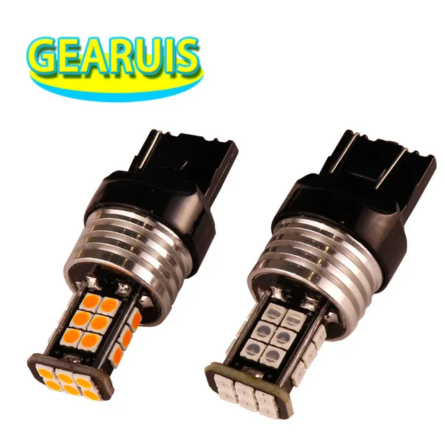 4pcsT20 W21 7440 24 smd 3030 Led نوعية جيدة W21/5W 7443 0.25A DRL بدوره إشارة عكس وقف ضوء مصباح لمبات سيارة مصباح ليد