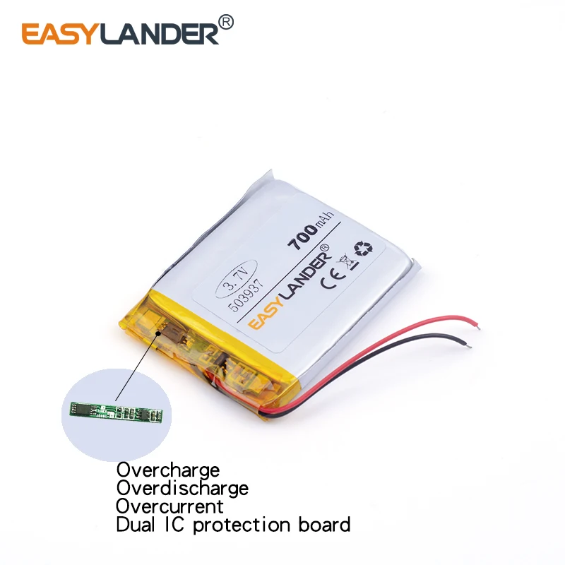 3 cái/lốc 503937 3.7V lithium Lý ion polymer pin sạc MP3 MP4 700MAH nhỏ đồ chơi hộp âm thanh lái xe đầu ghi camera