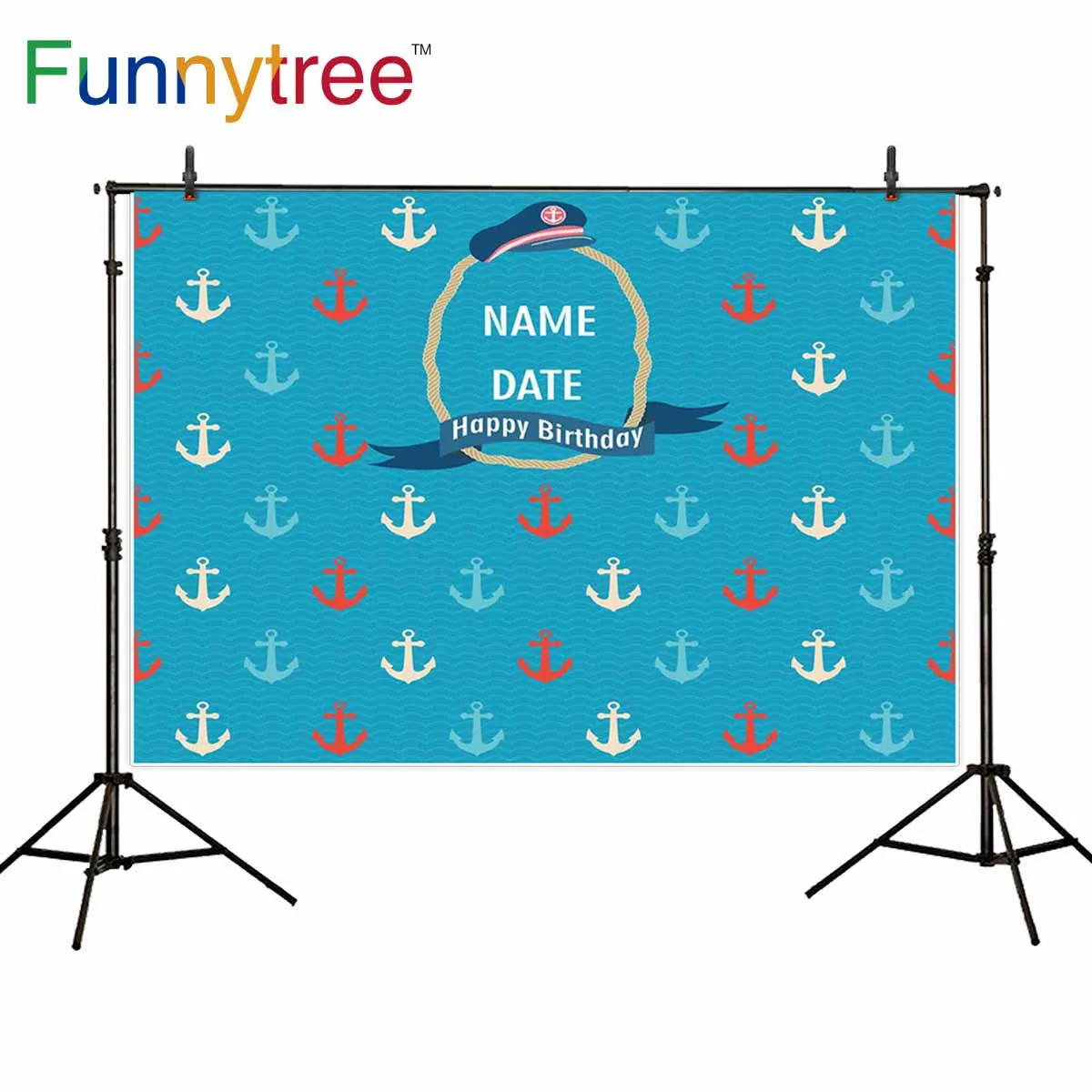 Funnytree backdrop for photographic studio Sailor theme birthday party anchor custom professional background photocall prop