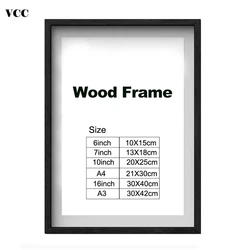 Nature Wooden Classic Photo Picture Frame A4 A3 Black White Coffee Wood Color Certificate Frame with glass for Wall Poster Frame