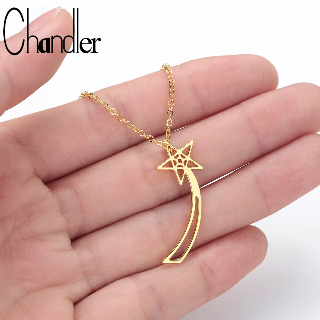 Chandler Korea Falling Star Meteor Necklace Geometric Shooting Star Mizyan Collars Accessories Celestial Jewelry Fall Collection