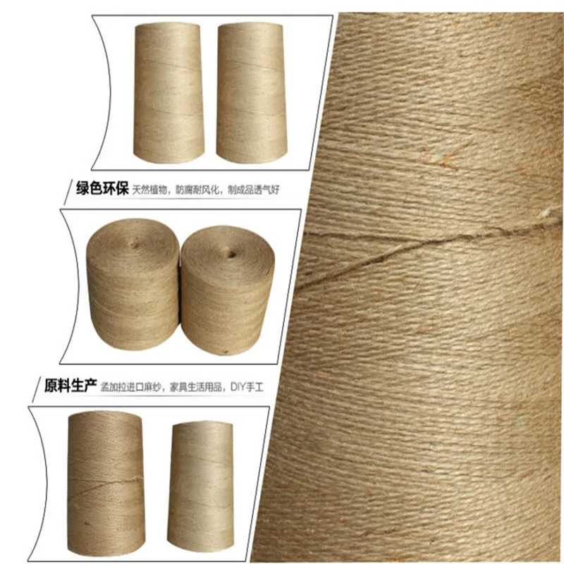 1mm 2mm 3mm 4mm 5mm 6mm Diameter natural Hemp Cords linen Jute Cord Thread for gift package weaved Crafts handcraft EH48