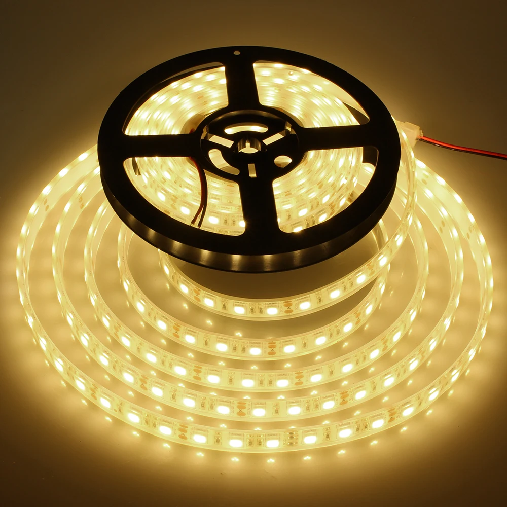 super bright Waterproof IP68 LED Strip 5050 SMD Aquarium Pool Lighting 5m 300 Leds DC 12V Fita light led strips for tv