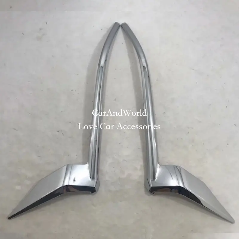 For Toyota Land Cruiser Prado 2018-2021 Headlights Eyebrow Trims Cover Front Head lights Lamp ABS Chrome Car-Styling Accessories