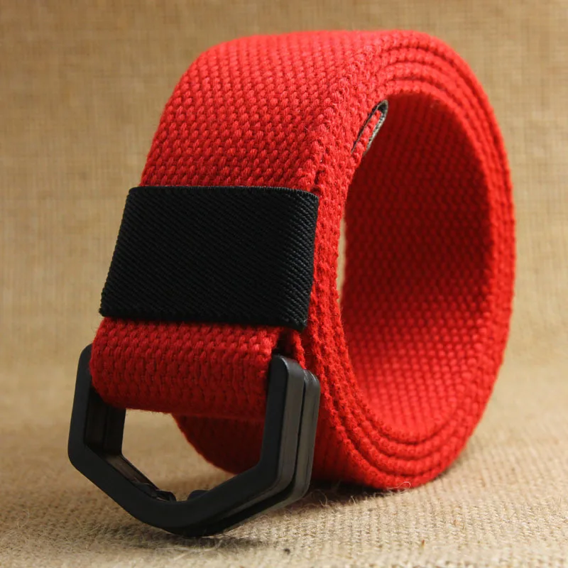 Fashion Mens & Womens Canvas Belt D  Plastic Buckl eanti allergy Belts Unisex Luxury Fabric Webbing Waistband Waist Belt