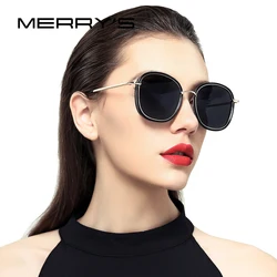 MERRYS-gafas de sol polarizadas para mujer, lentes de sol con diseño de templo de Metal, protección UV 100%, S6108