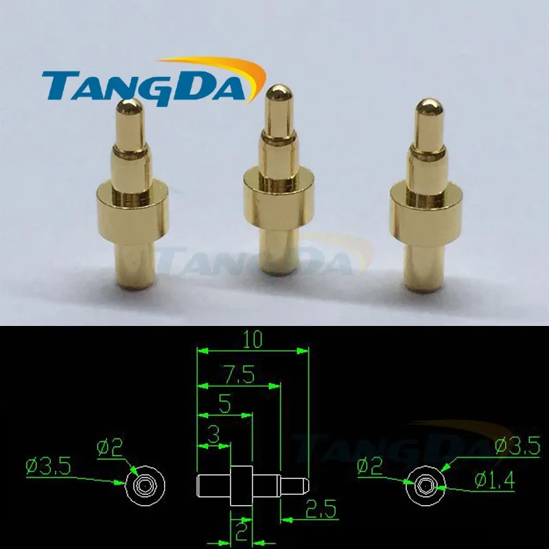 Tangda pogopin 3.5*10 mm Connectors Medical care Elastic pin Electric conduction probe Round thimble Gold-plated 4u