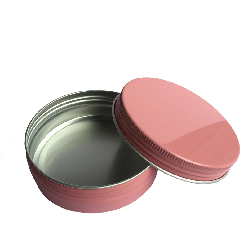 

100ml Pink White Color Aluminum Can Spice Container Cosmetic Cream Hair Wax Metal Empty Jars 100g Cosmetic Packaging 3.5 oz