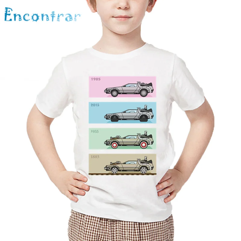 

Fashion Print Back to the Future Delorean x 4 Children T shirt Kids Cool Summer Boys/Girls Casual Tops Baby Clothes,HKP2260