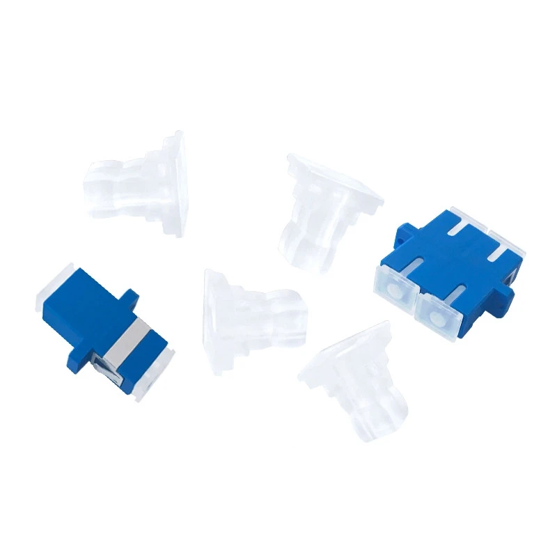 Penutup debu SC untuk adaptor SC transparan SM MM APC penutup debu untuk konektor SC pasokan pabrik ELINK 500pcs