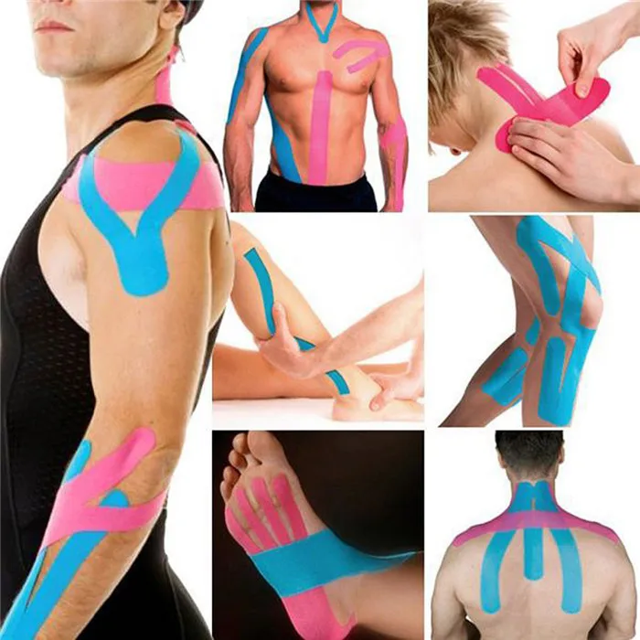 Kinesiologie-Tape, elastische Bänder für Sport, Muskelbandage, Baumwolle, selbstklebend, Strain Injury Support, Aufkleber zur Linderung von Knieschmerzen – Detail 9