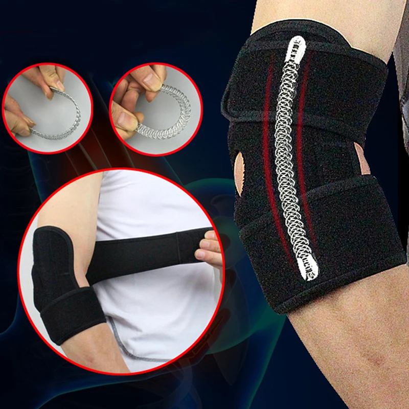 1PCS Adjustable Elbow Support Pads With Spring Supporting Codera Protector Sports Safety For Ciclismo Gym Tennis