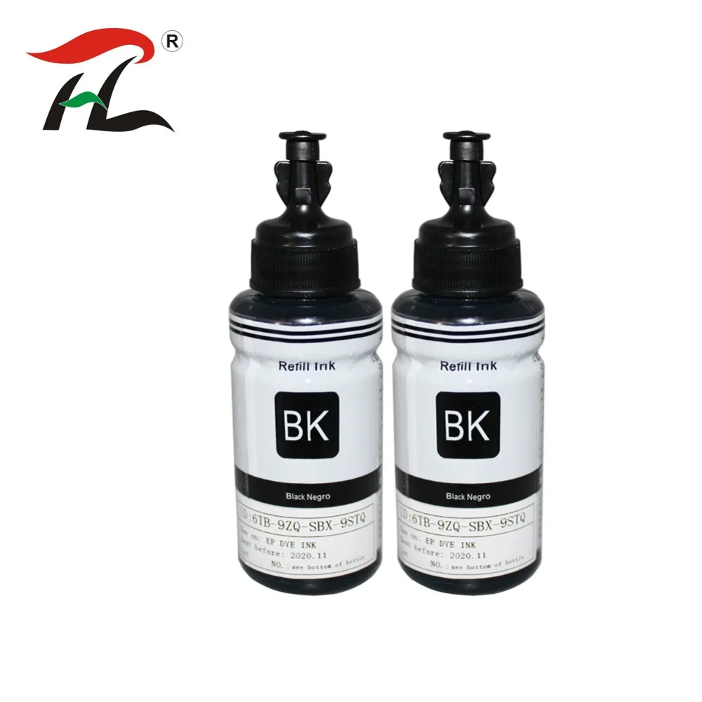 Compatible 2PK Black refill dye ink kit for Epson L100 L110 L120 L132 L210 L222 L300 L312 L355 L350 L362 L366 L550 L555 L566