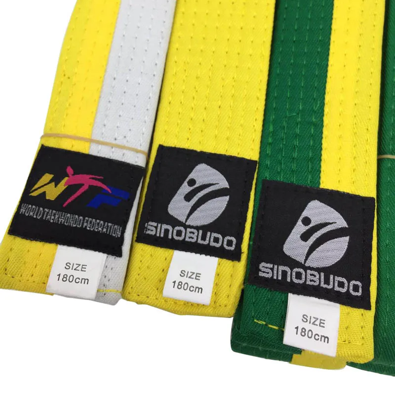 SINOBUDO2019 Nuovo Taekwondo WTF Cintura Cinghia di Colore di Arti Marziali Karate Judo Uniforme Accessori di Qualità del Cotone Strada Cintura 1.8M