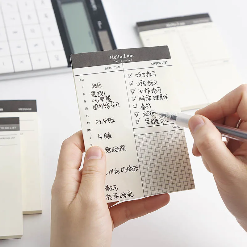 Creative Daily Schedule Memo pad To Do List Time Sticky note Schedule planner stickers Office School Supplies Korean Stationery