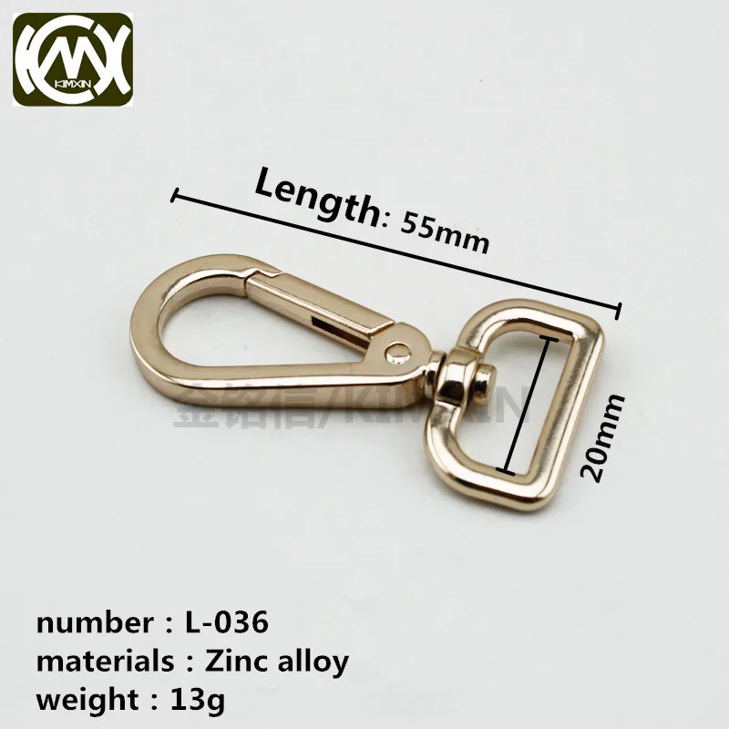 

10pcs / lot Metal Luggage bag Dog buckle Snap hook, Bag hanger Lobster Clasp DIY Sewing handmade Key chain buttons L-036