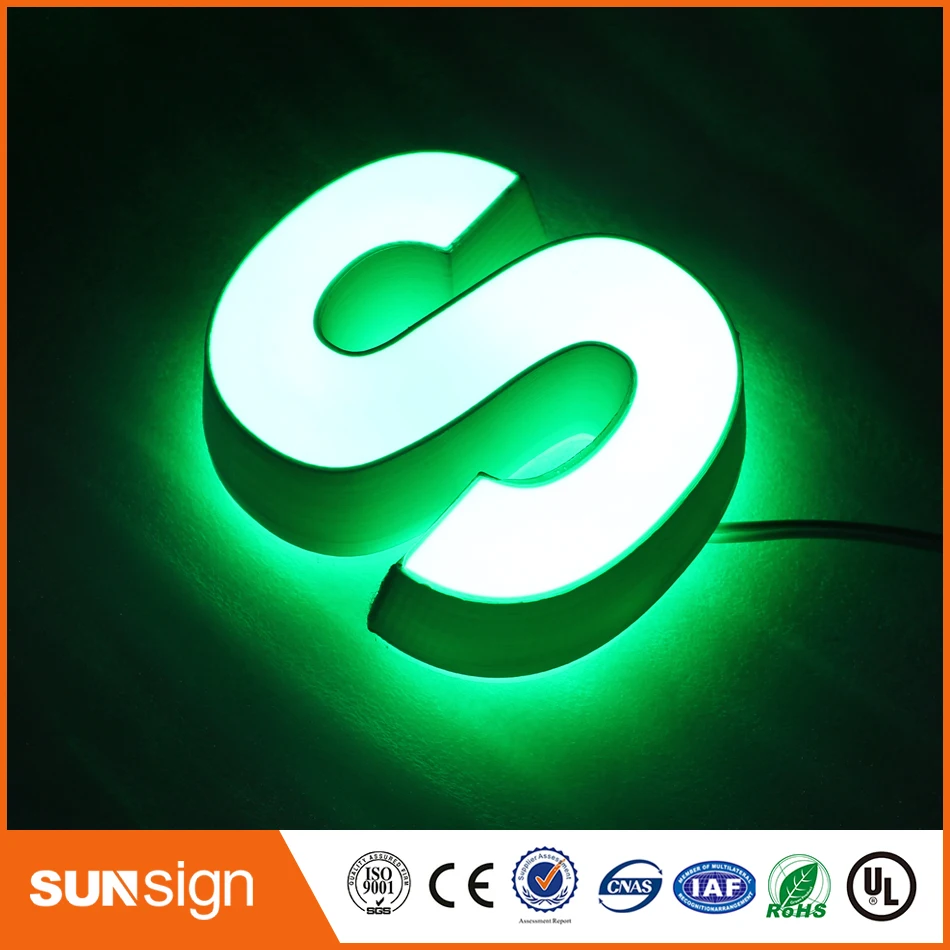 3D Lampu Akrilik Mini LED Channel Letter Sign/Mesin Bending Membuat Akrilik wajah Pencahayaan