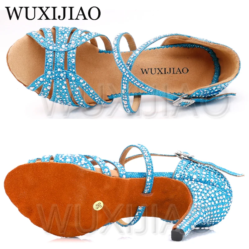 WUXIJIAO Dance shoes girl dance hall Latin dance shoes women\'s shoes salsa shoes  women\'s shoes comfortable soft bottom 5-10CM