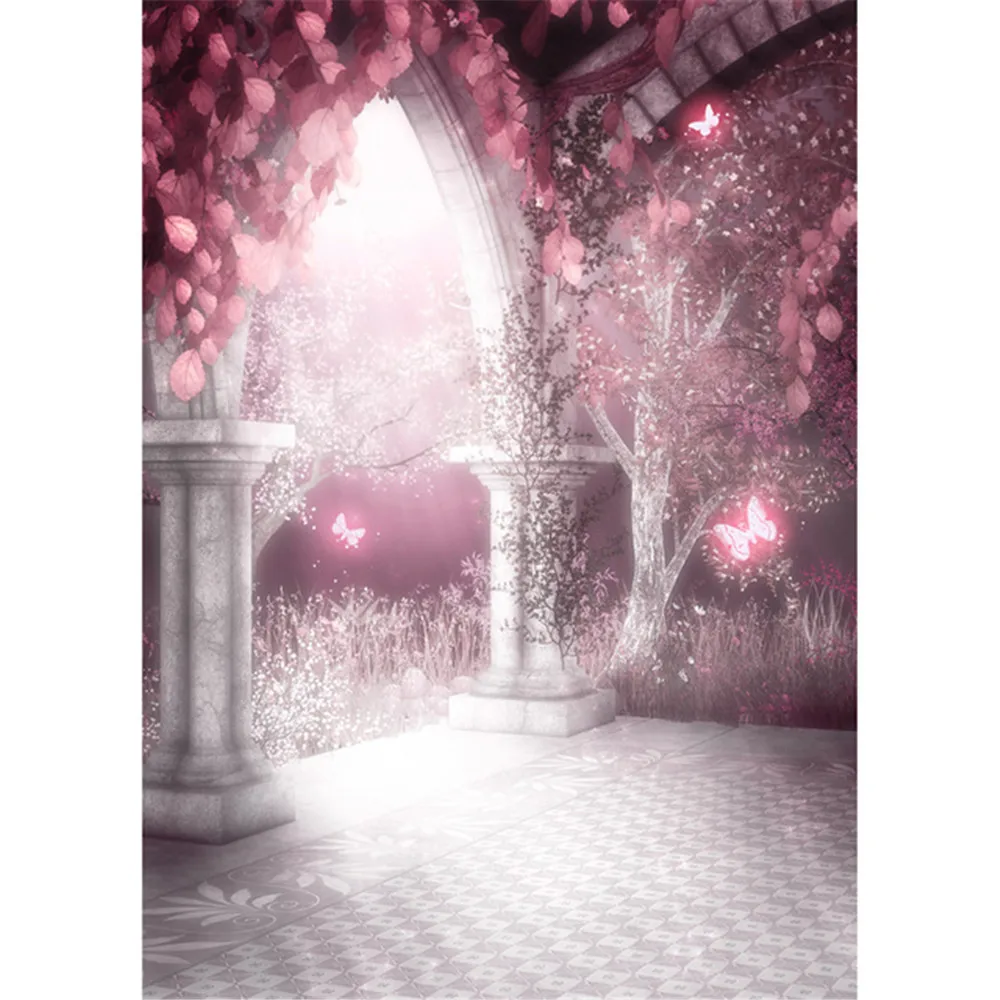 Fantasy Fairy Tale Butterfly Children Photography Backdrops Moonlight Vintage Pavilion Garden Wedding Scenic Photo Backgrounds