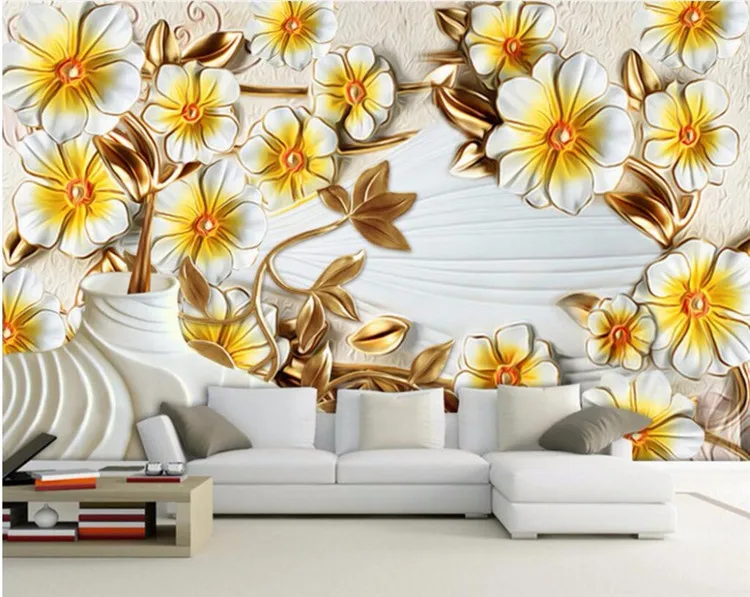 

Custom photo wallpaper Romantic Flower Stereo Mural TV Wall Decorative Painting wallpaper for walls 3 d papier peint