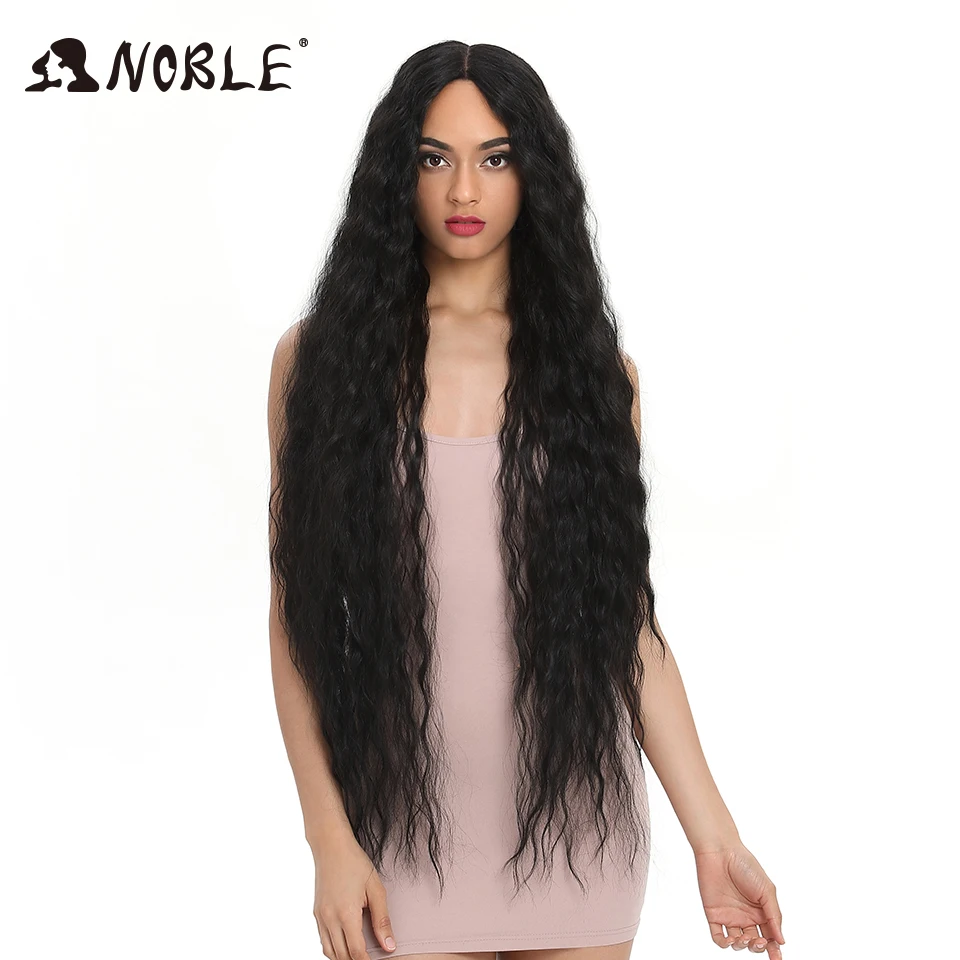 Edle Cosplay-Synthetik-Perücken mit Spitze für schwarze Frauen, langes lockiges Haar, 42 Zoll, Cosplay-Perücke mit blondem Ombré-Effekt und Spitze vorne, synthetische Perücke mit Spitze. – Detail 3