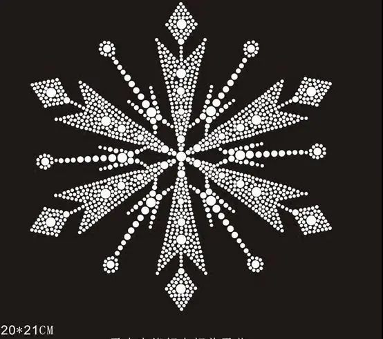 

2pc/lot Christmas snowflake hot fix rhinestone transfers iron on crystal transfers design applique patches for shirt