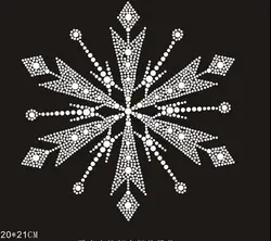 2pc/lot Christmas snowflake hot fix rhinestone transfers iron on crystal transfers design applique patches for shirt