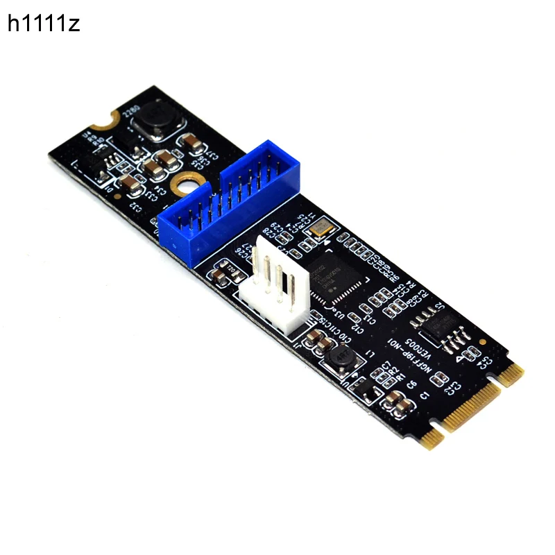 M.2 NGFF NVME to USB 3.0 19pin Header Convert NGFF Card to 2 Port USB3.0 Expansion Card Transfer Adapter IDE 4PIN Power Supply