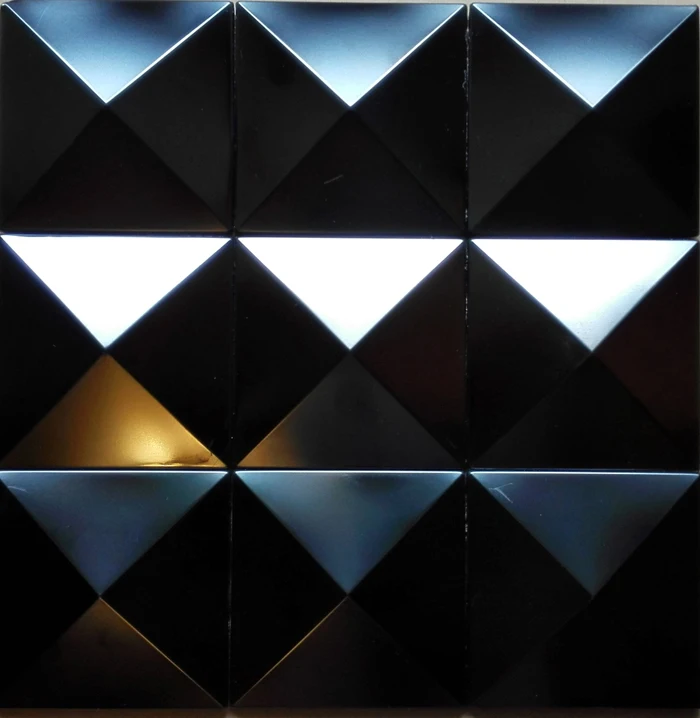 big pyramid 100x100mm black stainless steel metal mosaic tile 3D convex metal mosaic for wall free shipping