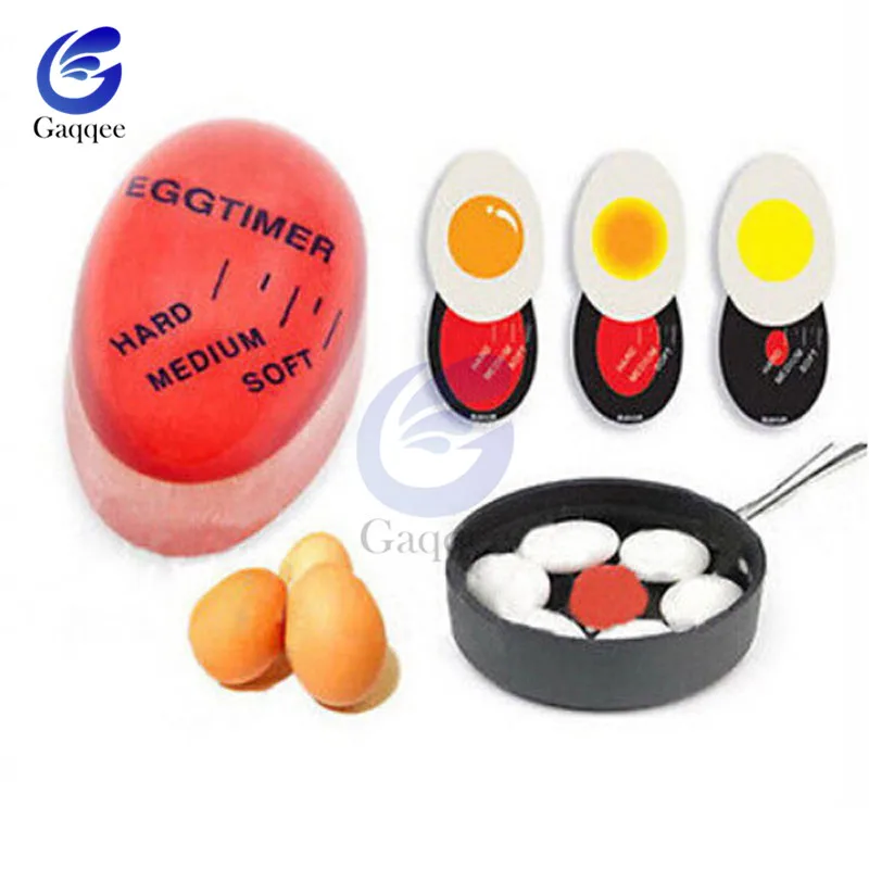 

Egg Perfect Color Changing Timer Yummy Soft Hard Boiled Eggs Cooking Kitchen Eco-Friendly Resin Egg Timer Red timer tools Meter