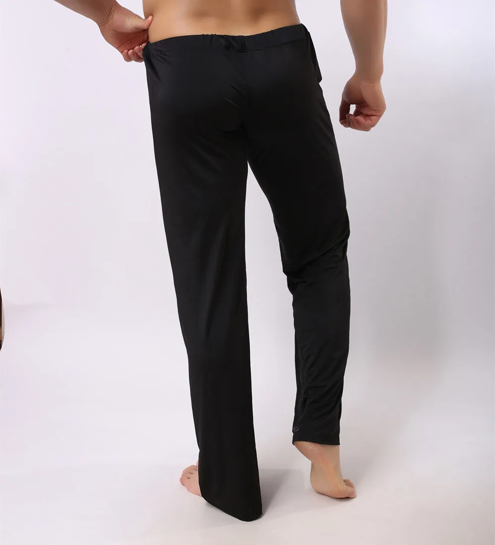 Pantalones sexis para dormir para hombre, pantalones de salón, ropa de hogar de seda de hielo suave, pantalones casuales para hombre, ropa de casa