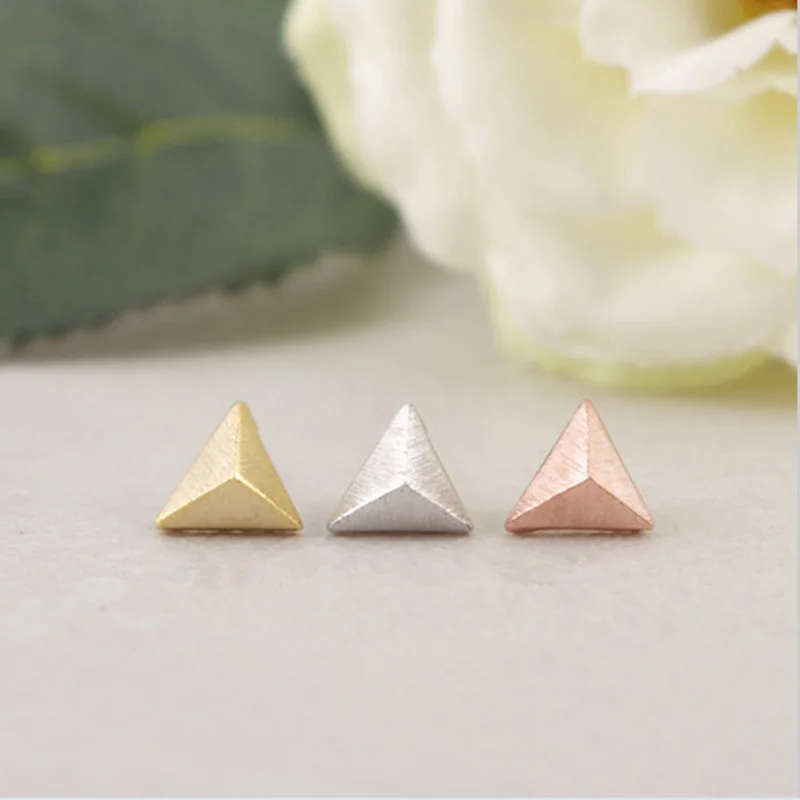 Fashion Stereoscopic Equilateral Triangle Cone Stud Earrings Wholesale Free Shipping