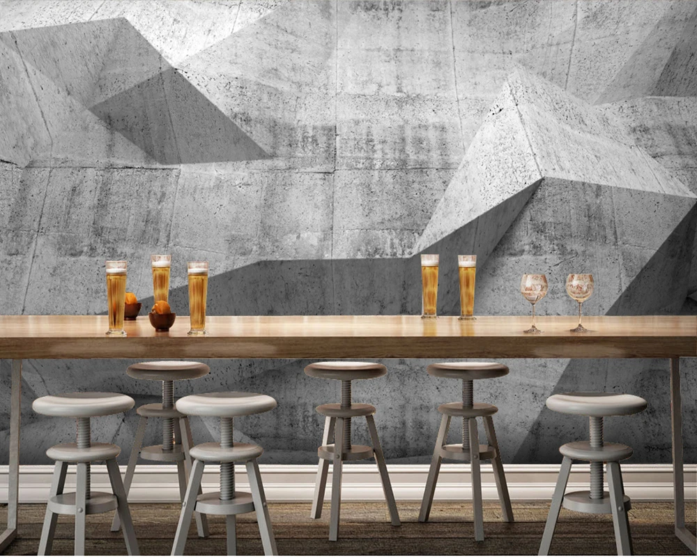 

Custom 3d papel DE parede, concrete wall murals for bar KTV hotel living room background wallpaper home decoration