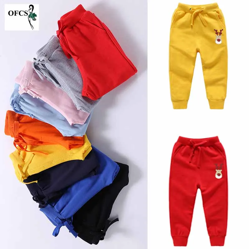 

Spring Children's Clothes Boys Girls Cartoon Print Sports Pants Cotton Sweatpants 2-12Years Unisex Ankle-Length Fashion Trousers