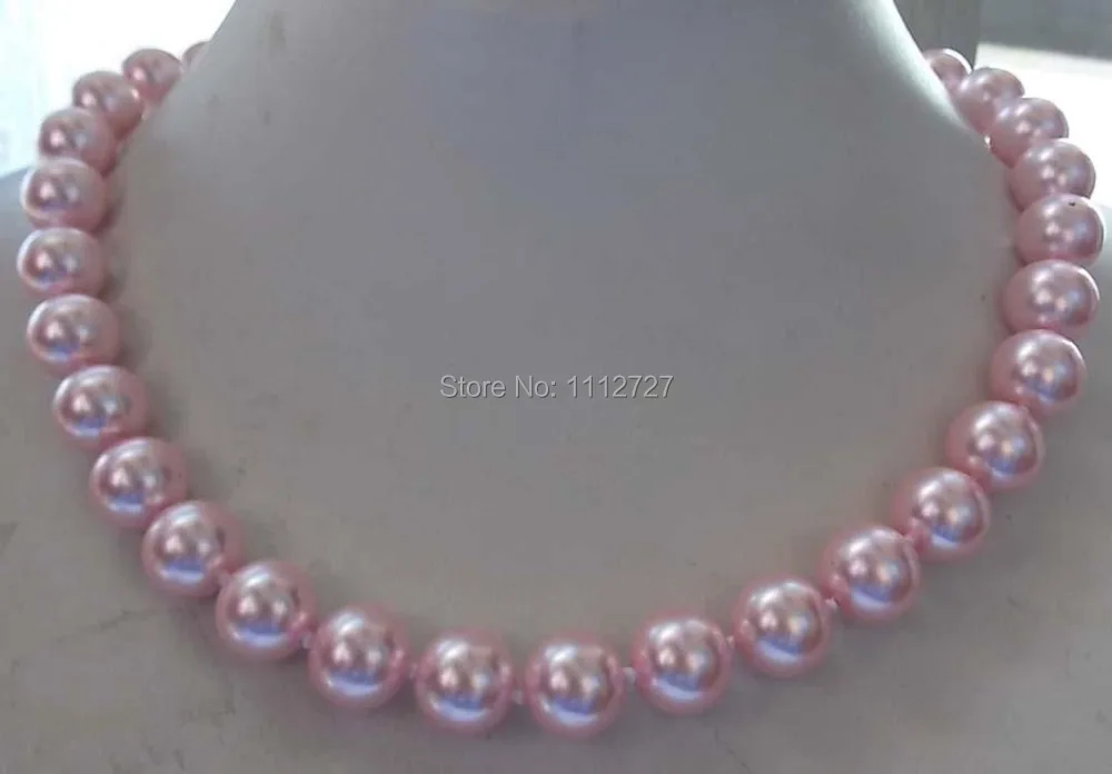 

charming new 10mm Fashion Light Pink South Shell Sea Pearl Necklace beads jewelry Natural Stone 18''AAA BV264 Wholesale Price