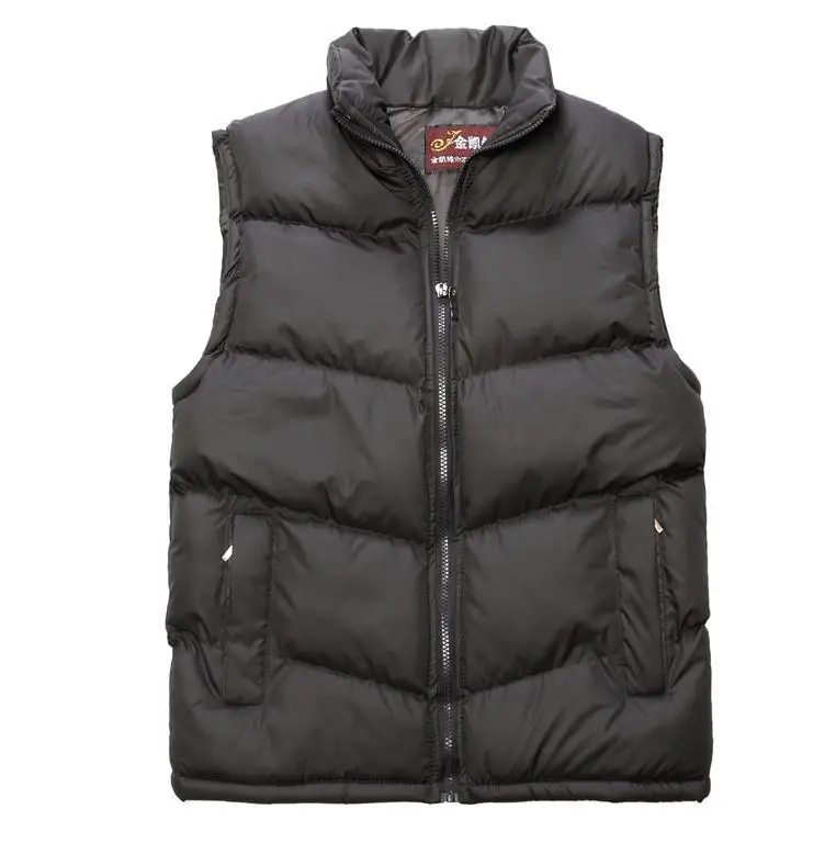 Hot! new autumn and winter in the elderly cardigan zipper down cotton jacket, men's thicker vest, black, red size L-XXXL