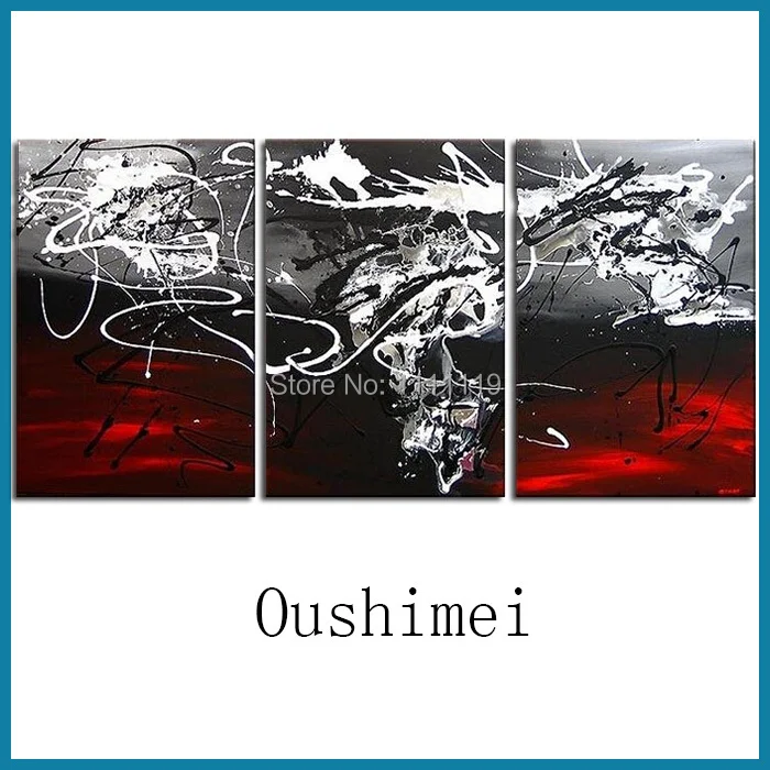 

Handmade Modern Abstract Style Black and Red Oil Painting on Canvas for Living Room 100% Hand Painted Wall Art Decorative Paints