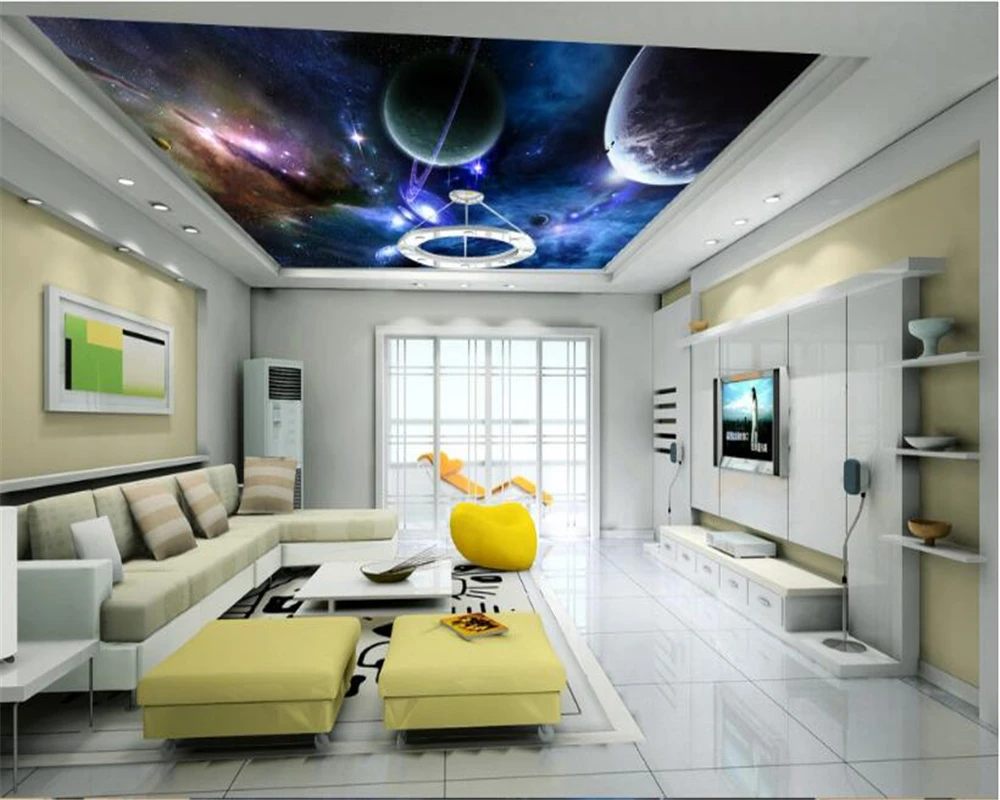 

beibehang High fashion personality decorative painting interior papel de parede 3d wallpaper cosmic stars sky ceiling background