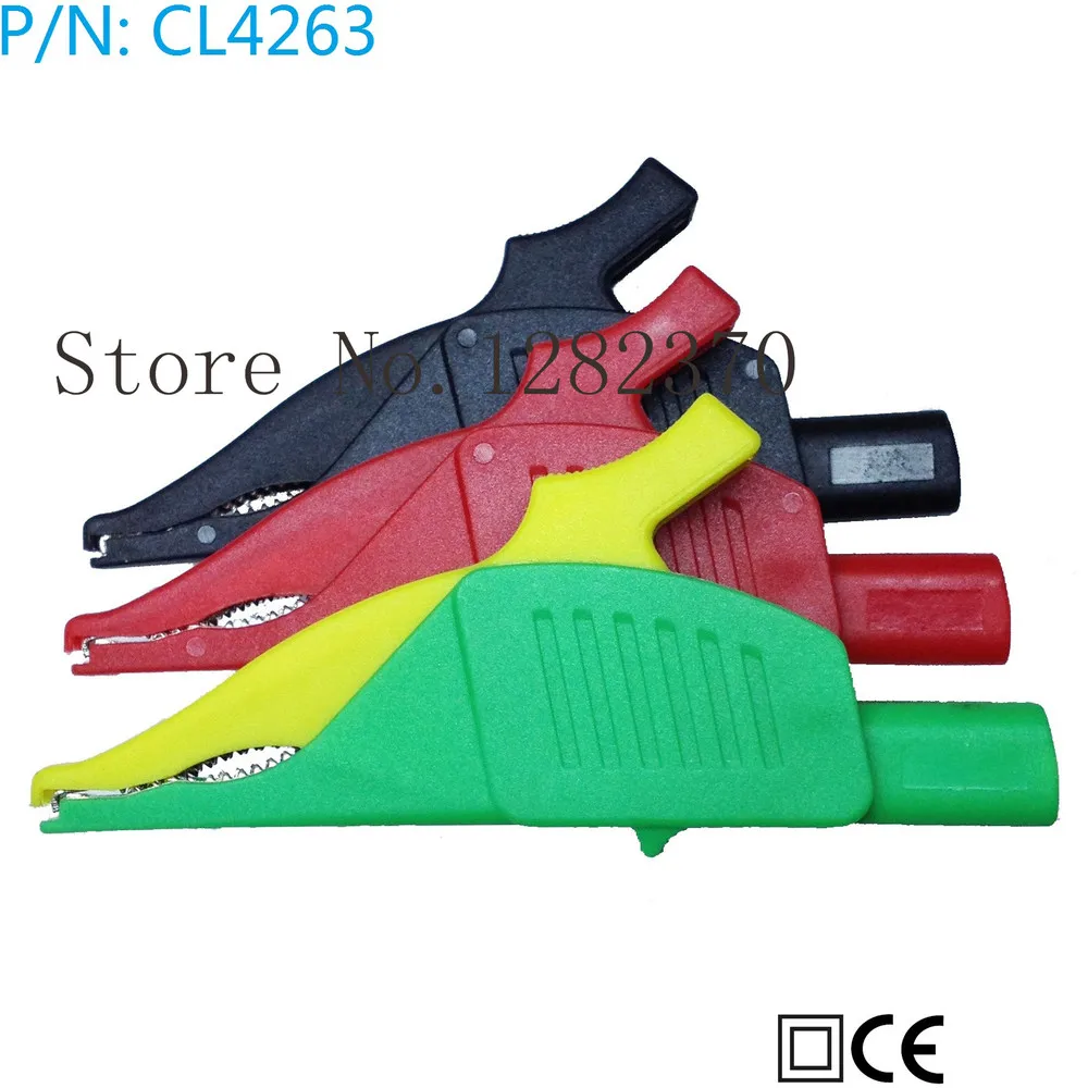 

[SA] CL4263 high current copper insulated alligator clip dolphin clip 32A / 1KV 4 jack Dolphin Clip --10pcs/lot