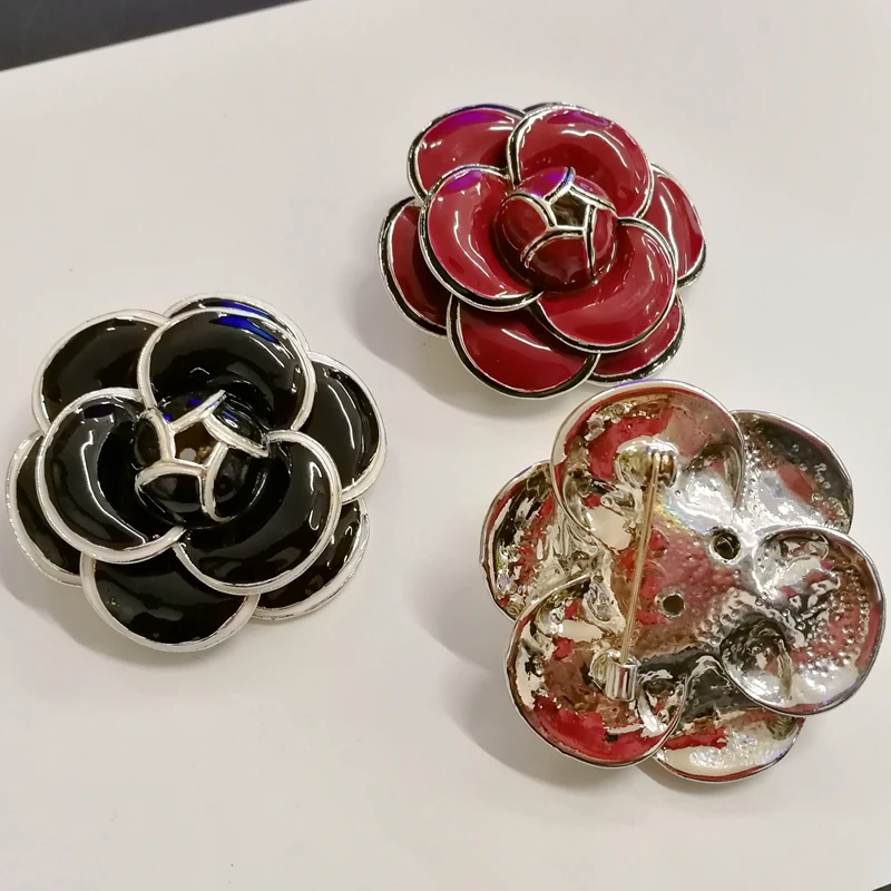 Retro Camellia Flower Pins Brooches For Women Fashion/Boutonniere/Bijuteria Feminina/Jewelery/Broche Fleur