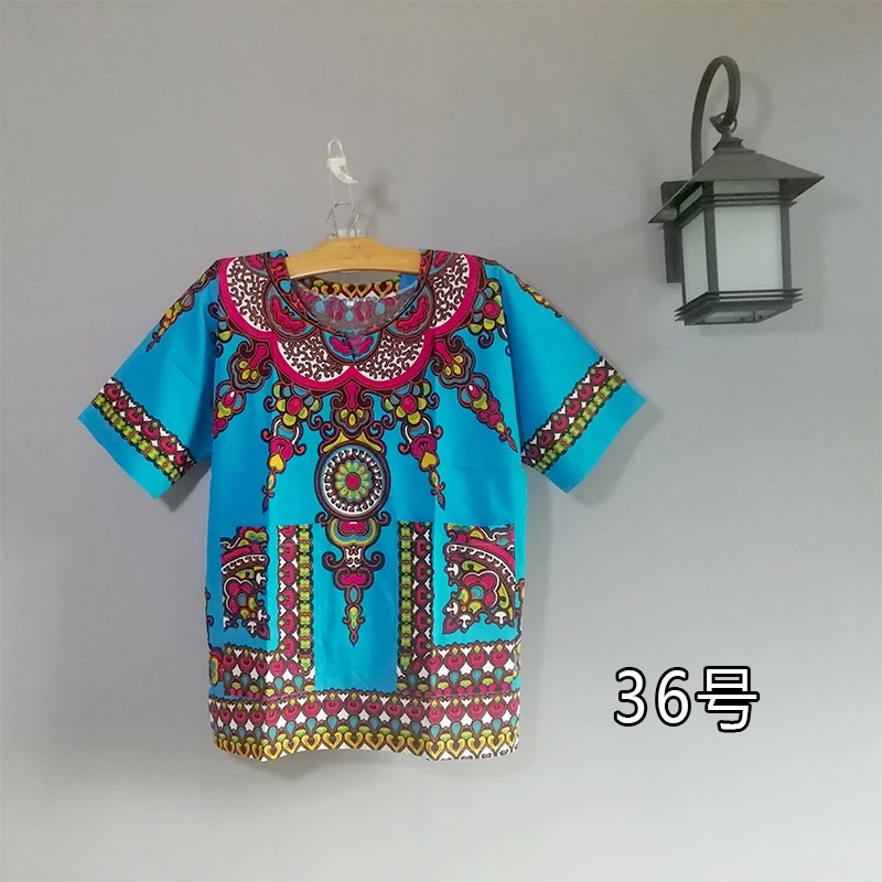 Cotton Africa Clothing Dashiki Performance Woman Man Children Blouse Ethnic Print Top