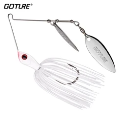 Goture 1pc 14g/10g Spinner Bait Fishing Lure Metal Jig Jigging Lure Spinners Spoon Bait Artificial Spinnerbait for Bass Carp