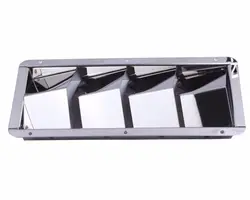 Barco de aço inoxidável Louver Vent, Marine Air Vent, Ventilação Grill Tampa, 4 Slots, 10-3/8 