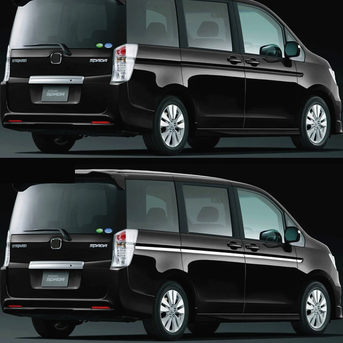 8PCS SUS304 Stainless Steel Door Body Upper Trim Cover Car Styling Accessories For HONDA STEPWGN RK1/2/5/6 2010 Up.
