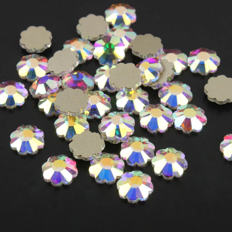 30pcs Crystal AB 3D Flatback Glass Nail Art Rhinestones Fancy Shaped Crystals Stones for DIY Nails Art Decorations