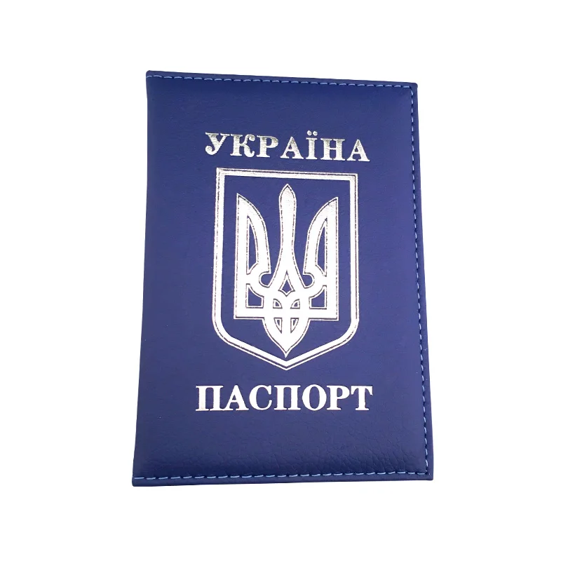 Zongshu newest Ukrainian passport holder case international standard size Pink Blue PU leather passport cover