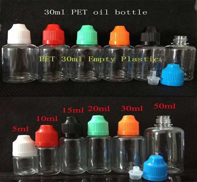 1000pcs Eye Liquid Bottle Empty Clear PET 30ml dropper bottle Plastic Dropper Bottles With Childproof Cap With Long Thin Tip